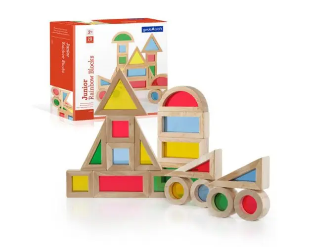 Junior Rainbow Blocks set 20 piese, Guidecraft