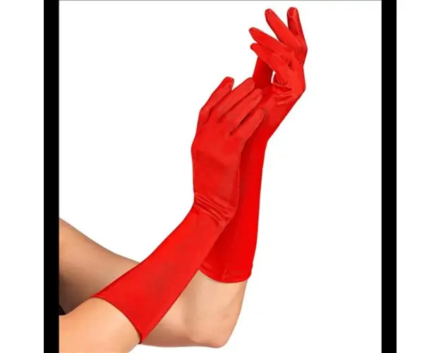 Manusi lycra satin rosii