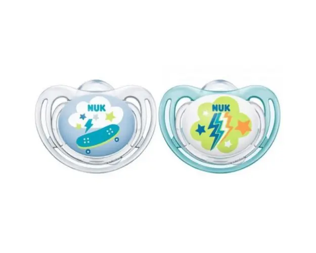 Nuk Suzeta Freestyle Silicon M1 Albastru 0-6 luni 2 Bucati Set