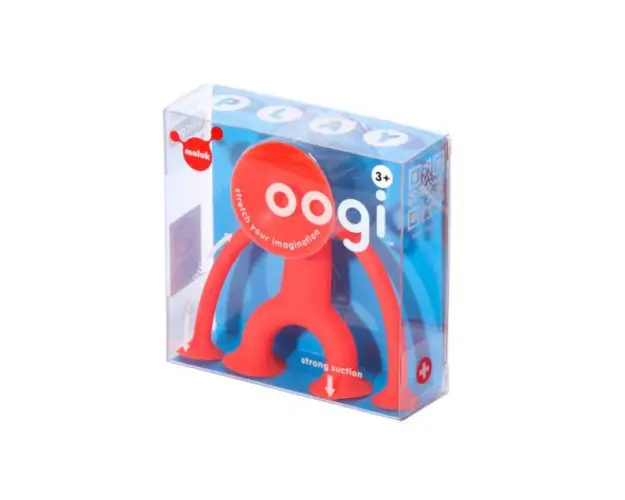 Oogi Junior (rosu) - Mini omuletul flexibil cu ventuze