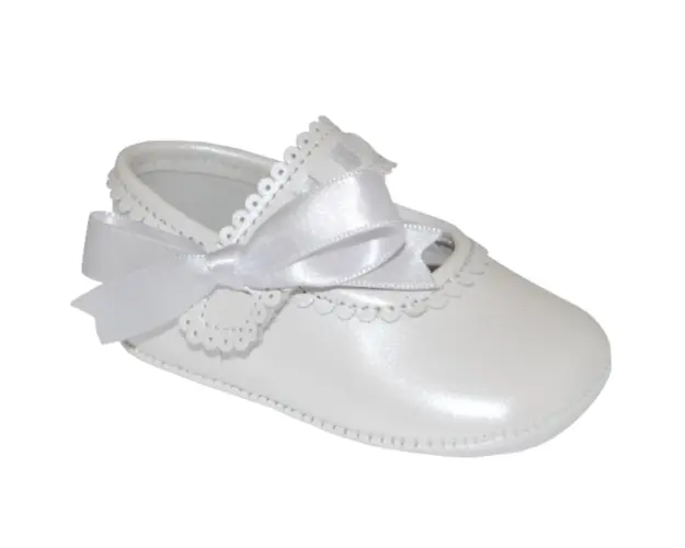 Pantofi bebe A2017 din piele, Panyno, Alb perlat