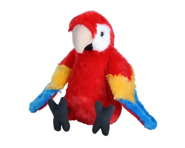 Papagal Macaw Stacojiu - Jucarie Plus Wild Republic 20 cm