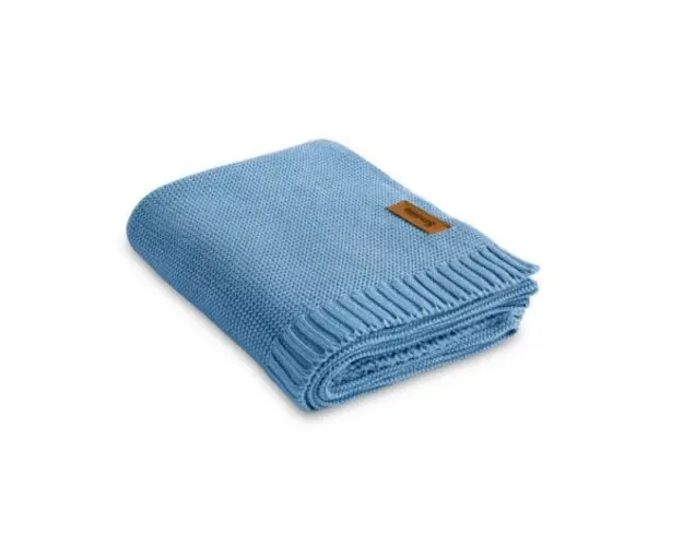 Paturica de bumbac si bambus Sensillo 100x80 cm Albastra