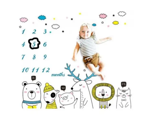 Paturica Milestone subtire pentru fotografii memorabile Animale Prietenoase Model B