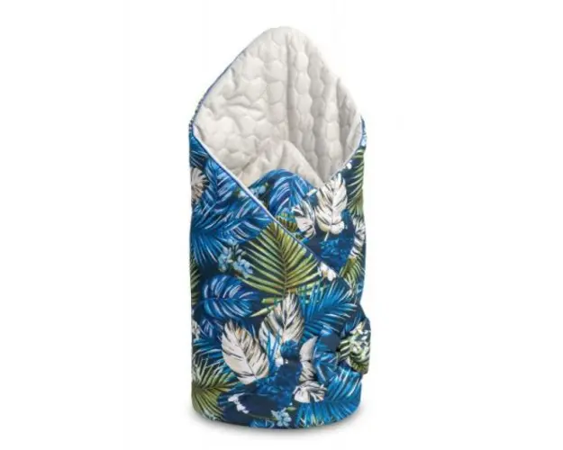 Paturica nou-nascut Sensillo Velvet Wrap Albastra Papagali 75x75 cm