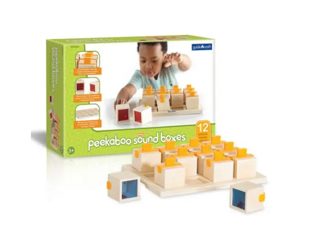 Peekaboo Sound Boxes cutiute cu sunete, Guidecraft