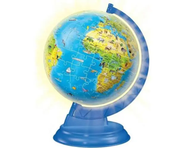 Puzzle 3D Luminos Glob Pamantesc, 180 Piese