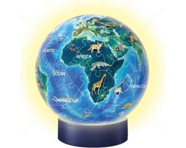Puzzle 3D Luminos Planeta Pamant, 72 Piese