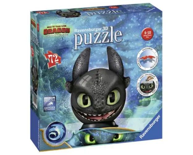 Puzzle 3D Toothless, 72 Piese