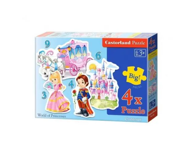 Puzzle 4 in 1 Lumea Printeselor Castorland