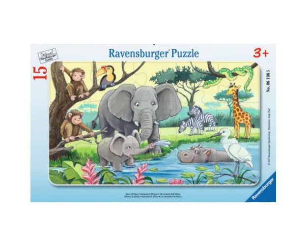 Puzzle animale din africa, 15 piese
