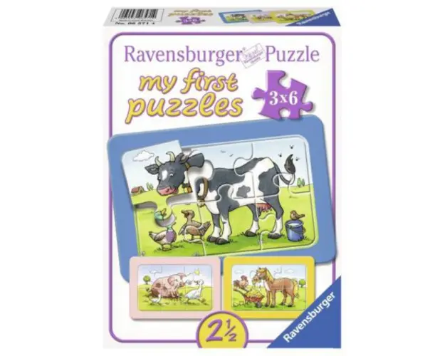 Puzzle animale prieteni, 3x6 piese