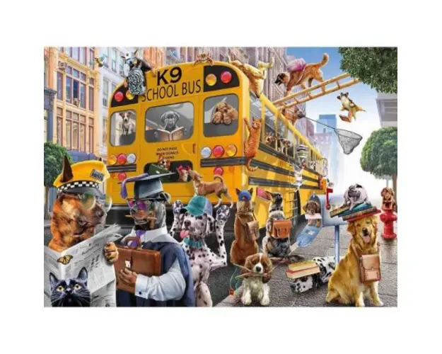 Puzzle Autobuzul Scolar Al Animalelor, 150 Piese
