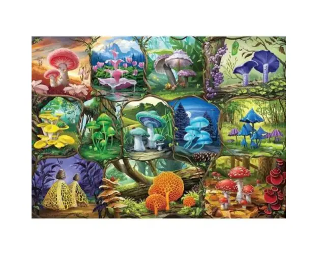 Puzzle Ciuperci Colorate, 1000 Piese