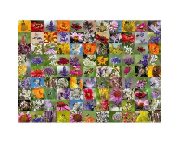 Puzzle Colaj Cu Albine Si Flori, 1000 Piese