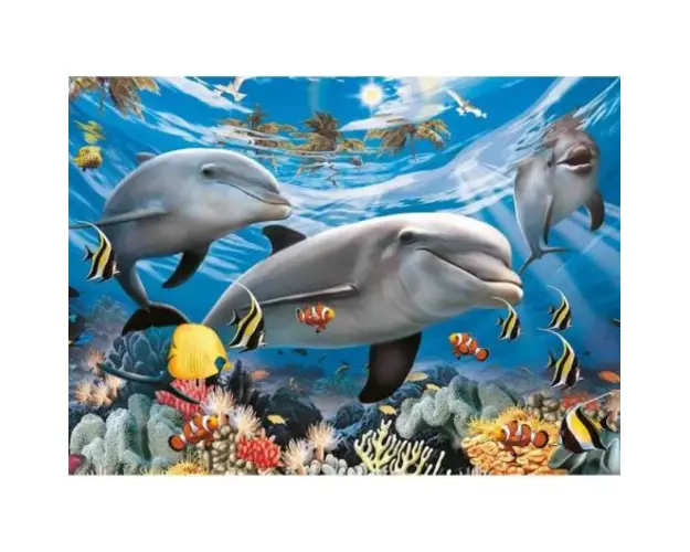 Puzzle Delfini Zambitori, 60 Piese