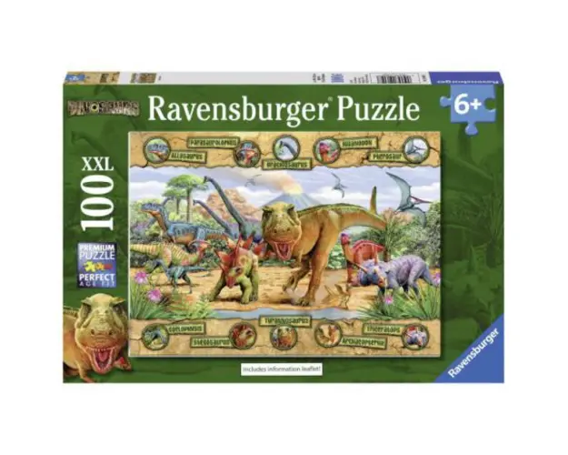 Puzzle dinozauri, 100 piese