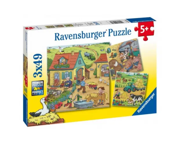 PUZZLE MUNCA LA FERMA, 3x49 PIESE