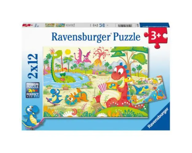 PUZZLE PRIETENII MEI DINOZAURII, 2x12 PIESE