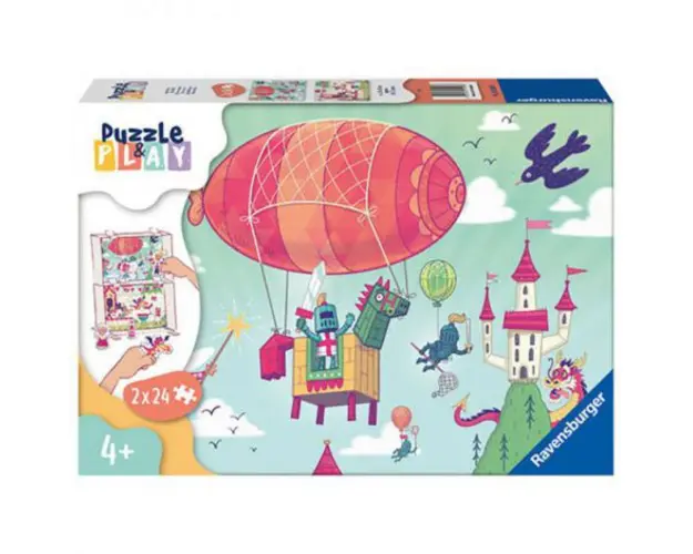 PUZZLE SI JOC PETRECERE REGALA, 2x24 PIESE