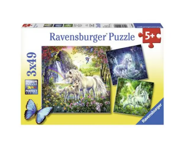 Puzzle Unicorni, 3X49 Piese