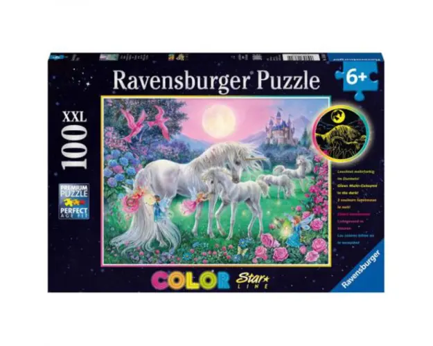 PUZZLE UNICORNI LA LUMINA LUNII, 100 PIESE STARLINE