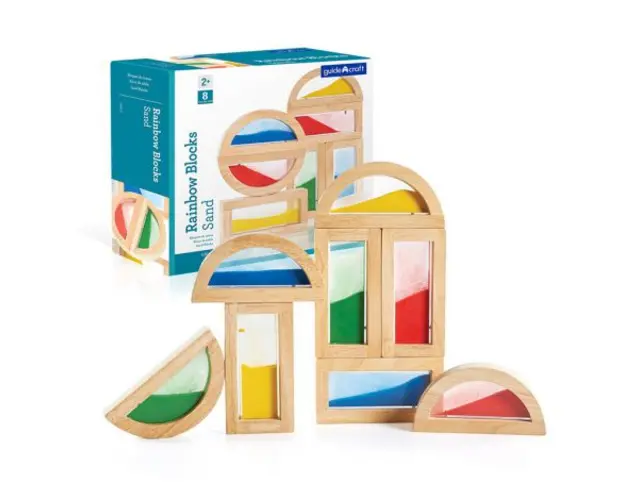 Rainbow Blocks cu nisip colorat, Guidecraft
