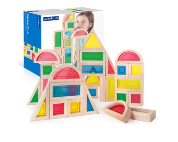 Rainbow Blocks set 30 piese, Guidecraft