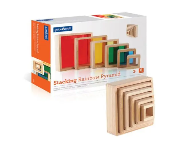 Rainbow Pyramid blocuri de stivuit, Guidecraft