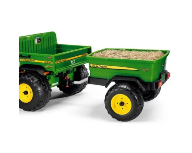 Remorca Peg Perego John Deere Adventure, 3 ani+, Negru Verde Galben