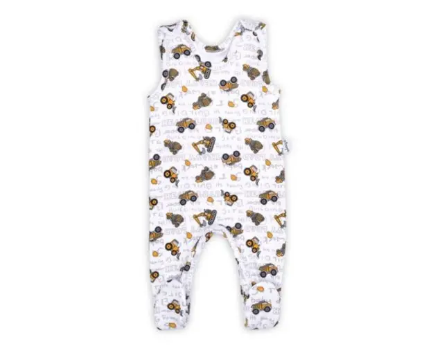 Romper de bumbac 100% (181023) Colectia Big Trucks 2021 Alba Marimea 74