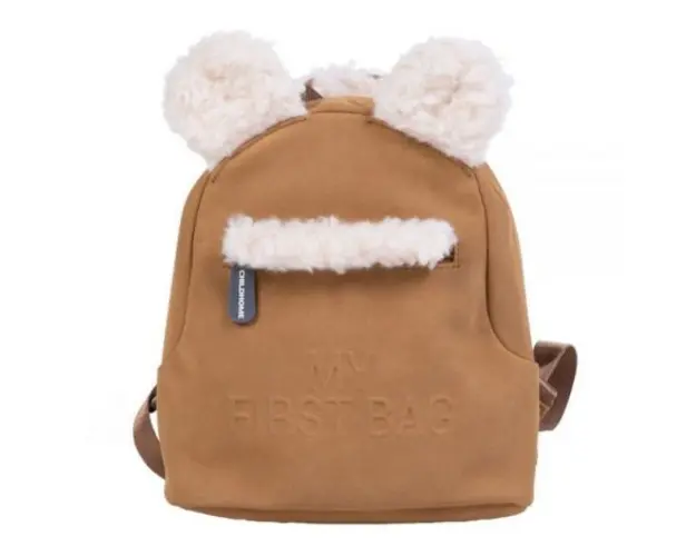 Rucsac pentru copii Childhome My First Bag, aspect piele intoarsa Bej