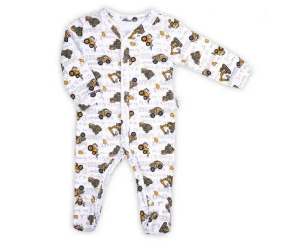 Salopeta de bumbac 100% Colectia Big Trucks 2021 Alba Marimea 74