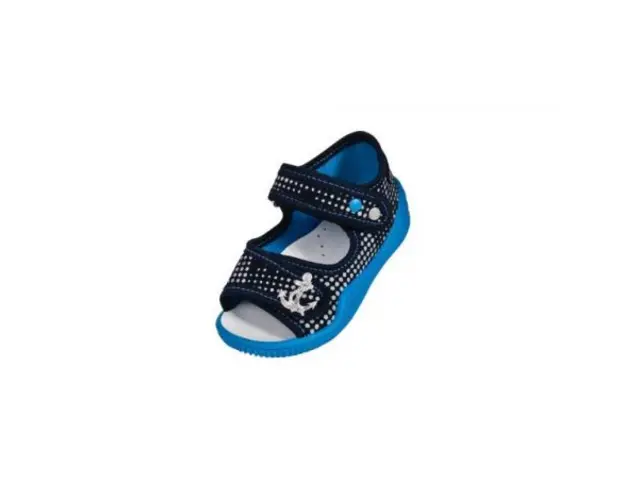 Sandalute de bumbac cu brant de piele pentru baieti Vi-GGa-Mi Krzys Ornament marimea 21