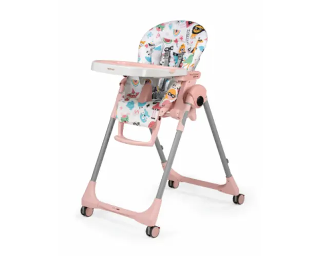 Scaun de masa 2 in 1 Peg Perego Prima Pappa Zero Follow Me, 0-15 Kg, Super Girl, Multicolor