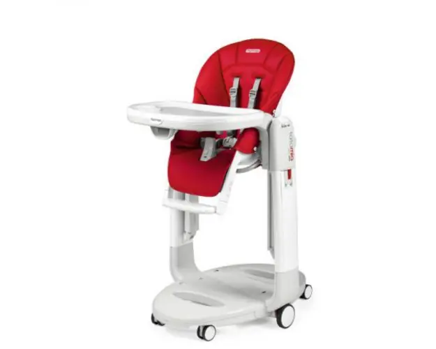 Scaun de masa 3 in 1 Peg Perego Tatamia Follow Me, 0-15 Kg, Fragola, Visiniu