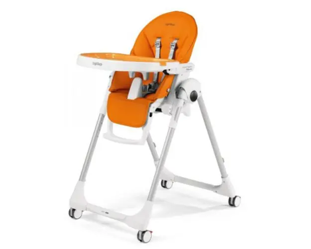 Scaun de masa Prima Pappa Zero, Peg Perego, Follow me, Arancia