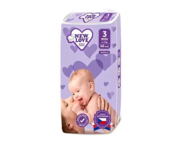 Scutece New Love PREMIUM COMFORT 3 Midi 4-9 Kg 48 buc.