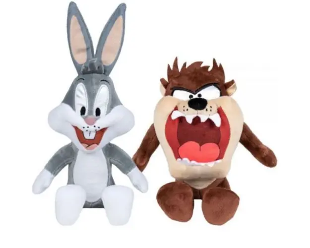 Set 2 jucarii din plus Bugs Bunny 18 cm si Diavolul Tasmanian 16 cm (sitting)
