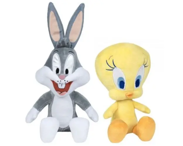 Set 2 jucarii din plus Bugs Bunny 18 cm si Tweety 16 cm (sitting)