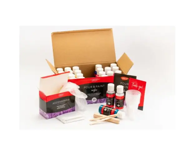 Set 20 culori acril - 60 ml POURING