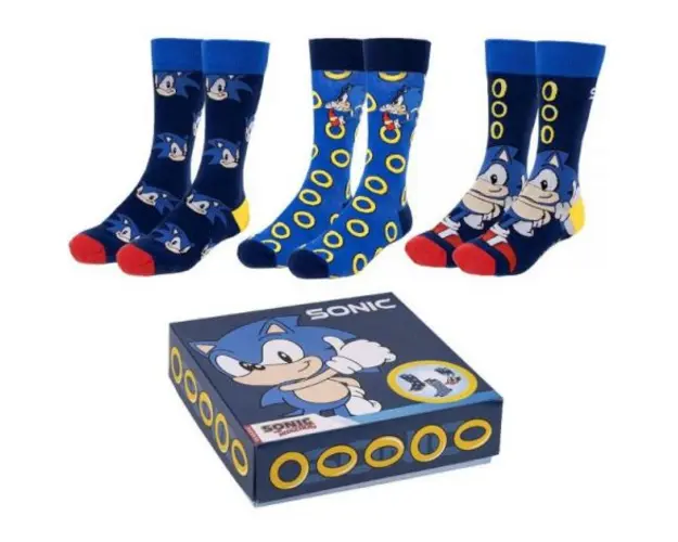 Set 3 perechi sosete Sonic, 35 41
