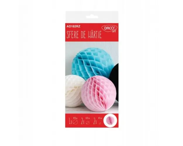 Set 5 Sfere de hartie - Roz