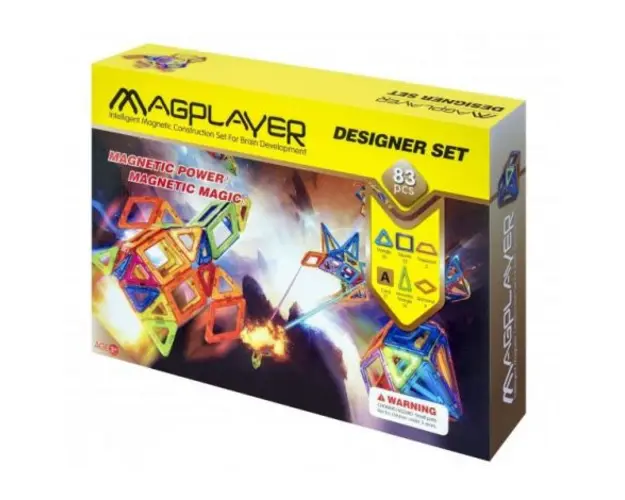 Set de constructie magnetic - 83 piese