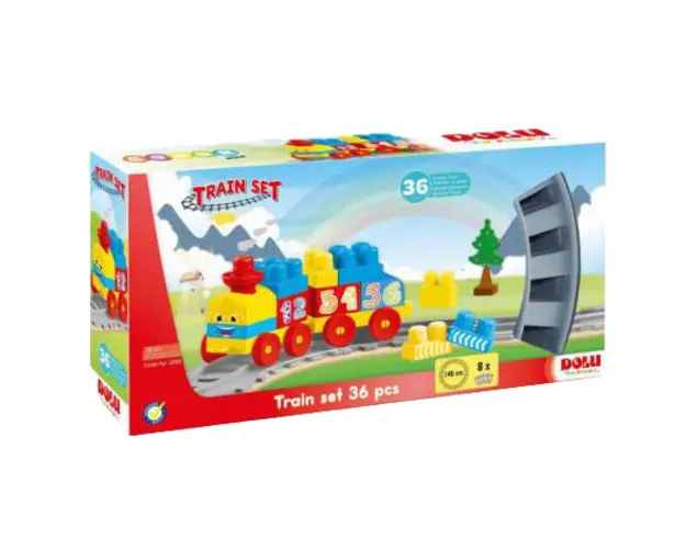 Set de constructii cu trenulet - 36 piese