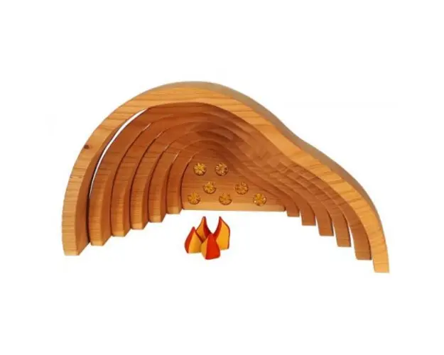 Set Pestera Dragonului, 11 piese din lemn, Bauspiel