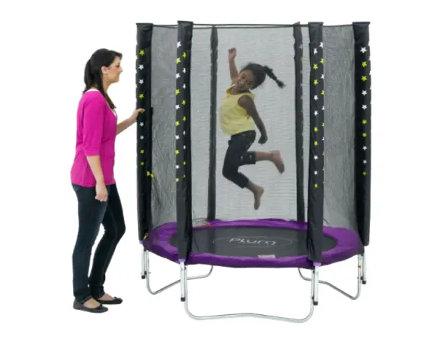 Set trambulina cu plasa de protectie Junior 140 cm PLUM