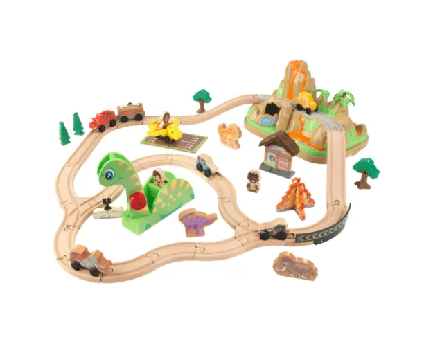 Set Trenulet din lemn de construit Dinosaur Bucket Top