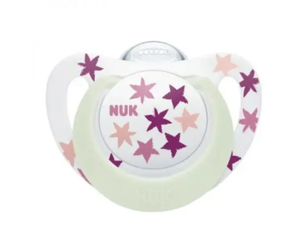 Suzeta Nuk Star Night Silicon 6-18 luni M2 Roz