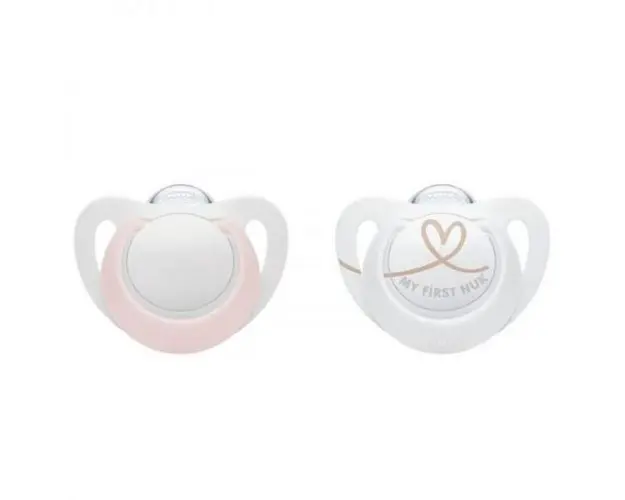 Suzeta Nuk Star Silicon 0-6 luni Roz, Set 2 Bucati